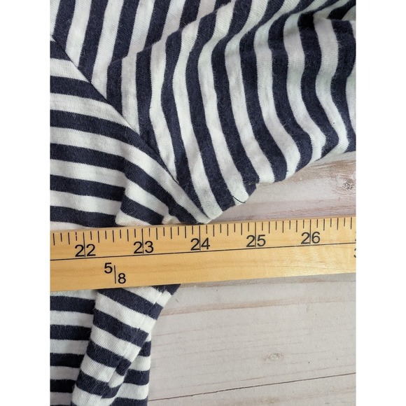 Croft Barrow Plus Size 2X Womens Blue White Striped Embroidered Short Sleeve Top - Picture 4 of 8